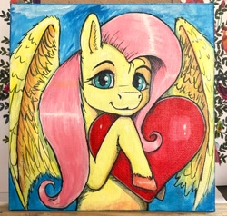 Size: 2024x1923 | Tagged: safe, artist:br333, fluttershy, pony, g4, acrylic painting, auction, canvas, painting, traditional art