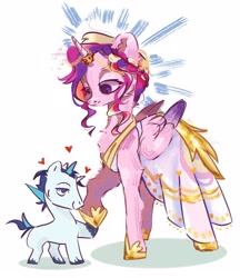 Size: 1862x2160 | Tagged: safe, artist:colorbrush, princess cadance, shining armor, alicorn, pony, unicorn, g4, duo, duo male and female, female, horn, male, meme, ship:shiningcadance, shipping, simple background, straight, the bride and the ugly ass groom, white background
