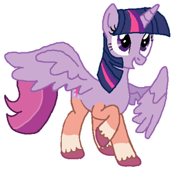 Size: 404x396 | Tagged: safe, artist:qjosh, sunny starscout, twilight sparkle, alicorn, pony, g4, g5, character to character, simple background, transformation, transformation sequence, twilight sparkle (alicorn), white background