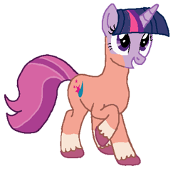 Size: 420x403 | Tagged: safe, artist:qjosh, sunny starscout, twilight sparkle, pony, unicorn, g4, g5, character to character, horn, simple background, transformation, transformation sequence, unicorn twilight, white background
