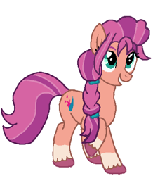 Size: 392x450 | Tagged: safe, artist:qjosh, sunny starscout, earth pony, pony, g4, g5, braid, character to character, female, g5 to g4, generation leap, simple background, solo, transformation, transformation sequence, white background