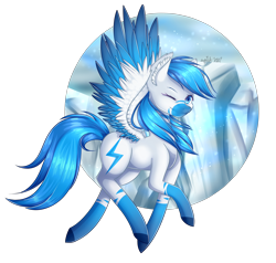 Size: 5000x4750 | Tagged: safe, artist:squishkitti, oc, oc only, oc:ice storm, pegasus, pony, absurd resolution, female, mare, one eye closed, solo, wink