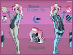 Size: 2500x1875 | Tagged: safe, artist:devillustart, pinkie pie, oc, oc:pinkie pie(prisoners of the moon), human, equestria girls, g4, breasts, clothes, fireheart76's latex suit design, gloves, humanized, humanized oc, latex, latex boots, latex gloves, latex suit, prisoners of the moon, rubber, rubber boots, rubber gloves, rubber suit