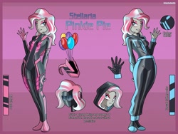 Size: 2500x1875 | Tagged: safe, artist:devillustart, pinkie pie, oc, oc:pinkie pie(prisoners of the moon), human, equestria girls, g4, breasts, clothes, fireheart76's latex suit design, gloves, humanized, humanized oc, latex, latex boots, latex gloves, latex suit, prisoners of the moon, rubber, rubber boots, rubber gloves, rubber suit