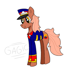 Size: 2000x2000 | Tagged: safe, artist:gagiclunk, oc, oc only, oc:soothoof, conductor, male, rule 85, simple background, solo, stallion, thomas the tank engine, white background