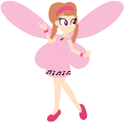 Size: 595x589 | Tagged: safe, artist:midnightdaydreamstar, artist:user15432, fairy, equestria girls, g4, base used, bracelet, clothes, crossover, dress, equestria girls style, equestria girls-ified, fairy wings, headband, jewelry, melodie (rainbow magic), melodie the music fairy, music notes, necklace, pink dress, pink wings, rainbow magic (series), shoes, simple background, smiling, white background, wings