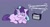 Size: 1843x982 | Tagged: safe, artist:partyponypower, starlight glimmer, pony, unicorn, g4, alternate universe, bangs, colored, crossed hooves, ears back, eyelashes, female, flat colors, floppy ears, frown, horn, lidded eyes, listening to music, lying down, mare, missing cutie mark, narrowed eyes, no catchlights, pink coat, ponytail, prone, purple background, purple eyes, radio, s5 starlight, sad, simple background, solo, tail, text, tied mane, two toned mane, two toned tail, unicorn horn