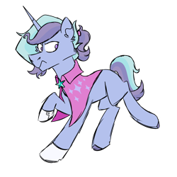 Size: 1080x1080 | Tagged: safe, artist:fuckomcfuck, oc, oc:moon light, pony, unicorn, angry, cloak, clothes, gloves, horn, magical lesbian spawn, male, next generation, offspring, parent:starlight glimmer, parent:trixie, parents:startrix, ponytail, simple background, solo, stallion, transparent background