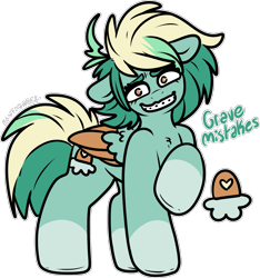 Size: 1673x1791 | Tagged: safe, artist:sexygoatgod, oc, oc only, oc:grave mistakes, pegasus, pony, braces, chest fluff, female, grin, mare, offspring, parent:oc:toxic spark, parents:oc x oc, simple background, smiling, solo, transparent background