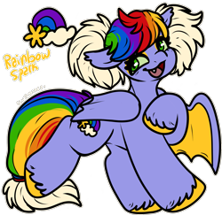 Size: 1901x1847 | Tagged: safe, artist:sexygoatgod, oc, oc only, oc:rainbow spark, bat pony, pony, female, mare, simple background, solo, transparent background, unshorn fetlocks