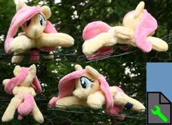 Size: 4123x3000 | Tagged: safe, artist:bastler, fluttershy, pegasus, pony, g4, female, irl, lying down, mare, photo, plushie, prone, solo, sploot