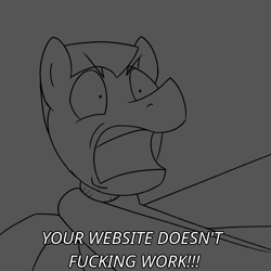 Size: 800x800 | Tagged: safe, artist:unitxxvii, oc, grayscale, horse taxes, monochrome, open mouth, solo focus