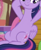 Size: 698x847 | Tagged: safe, screencap, twilight sparkle, alicorn, pony, g4, yakity-sax, belly, bench, cropped, female, folded wings, hooves behind head, mare, pictures of bellies, reclining, round belly, sitting, smiling, solo, twilight sparkle (alicorn), wings