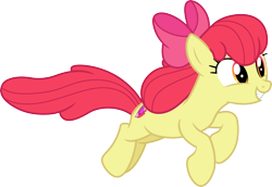 Size: 4358x3000 | Tagged: safe, artist:cloudy glow, apple bloom, earth pony, pony, g4, .ai available, apple bloom's bow, bow, female, hair bow, high res, mare, older, older apple bloom, running, simple background, solo, transparent background, vector