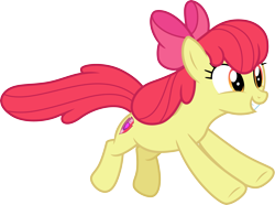 Size: 4033x3000 | Tagged: safe, artist:cloudy glow, apple bloom, earth pony, g4, .ai available, apple bloom's bow, bow, female, hair bow, older, older apple bloom, running, simple background, transparent background, vector