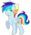 Size: 700x800 | Tagged: safe, artist:kraytt-05, oc, oc only, oc:philadelfia, cat, pegasus, pony, :t, chibi, colored pupils, male, multicolored hair, offspring, outline, parent:rainbow dash, parent:soarin', parents:soarindash, rainbow hair, raised hoof, simple background, solo, stallion, transparent background, white outline