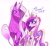 Size: 2045x1876 | Tagged: safe, artist:peachmichea, princess cadance, alicorn, horse, pony, unicorn, g4, crossover, dialogue, duo, female, height difference, horn, leonine tail, mare, mia and me, simple background, slender, speech bubble, sternocleidomastoid, tail, thin, white background