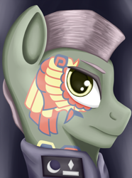 Size: 756x1016 | Tagged: safe, artist:cofido, oc, oc only, oc:erenpil, pony, equestria at war mod, bust, clothes, moon, portrait, solo