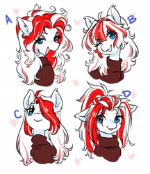 Size: 1770x2048 | Tagged: safe, alternate version, artist:opalacorn, oc, oc only, pony, alternate hairstyle, bust, clothes, commission, female, floppy ears, hair over one eye, looking at you, mare, open mouth, open smile, ponytail, smiling, smiling at you, solo, turtleneck