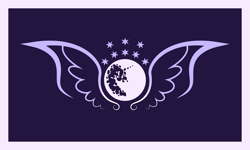 Size: 6000x3600 | Tagged: safe, artist:mustaphatr, cmc: colonels, flag, lunar empire, mare in the moon, moon, no pony, stars, wings