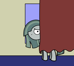 Size: 2048x1844 | Tagged: safe, artist:ewoudcponies, marble pie, earth pony, pony, curtains, female, hiding, shy, solo