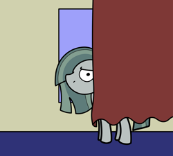 Size: 2048x1844 | Tagged: safe, artist:ewoudcponies, marble pie, earth pony, pony, g4, curtains, female, hiding, shy, solo