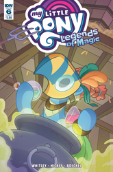 Size: 2063x3131 | Tagged: safe, artist:zachary sterling, idw, meadowbrook, earth pony, pony, g4, legends of magic #6, my little pony: legends of magic, cauldron, comic cover, cover, cover art, female, healer's mask, mare, mask, pitchfork, potion, potion making, signature, solo, variant cover