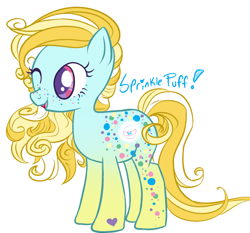 Size: 850x791 | Tagged: safe, artist:piia, oc, oc only, earth pony, pony, earth pony oc, female, freckles, one eye closed, simple background, solo, white background, wink