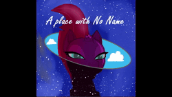 Size: 1920x1080 | Tagged: source needed, safe, ai assisted, ai content, tempest shadow, unicorn, friendship is magic, g4, album cover, animated, background, cloud, digital, hasbro, horn, music, musical, singing, solo, song, space, stars, text, webm