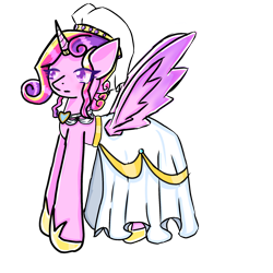 Size: 2048x2048 | Tagged: safe, artist:milochanz!, princess cadance, alicorn, pony, g4, clothes, dress, female, jewelry, mare, meme, pink fur, purple eyelashes, purple eyes, ring, simple background, solo, the bride and the ugly ass groom, transparent background, veil, wedding dress, wedding ring, wedding veil