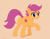 Size: 5347x4145 | Tagged: safe, artist:adastra, scootaloo, pegasus, pony, g4, butt, female, filly, foal, looking at you, looking back, looking back at you, orange background, plot, scootabutt, simple background, smiling, smiling at you, solo