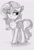 Size: 1042x1528 | Tagged: safe, artist:aureai-sketches, rarity, pony, unicorn, g4, black and white, chest fluff, ear fluff, female, fetlock tuft, grayscale, horn, horn ring, mare, monochrome, one eye closed, reflection, ring, simple background, sketch, solo, white background, wink