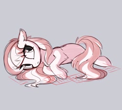 Size: 1147x1035 | Tagged: safe, artist:aureai-sketches, octavia melody, earth pony, pony, g4, female, gray background, lying down, mare, simple background, sketch, solo