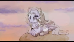 Size: 1964x1128 | Tagged: safe, artist:aureai-sketches, oc, oc only, pegasus, pony, female, lying down, mare, neckerchief, prone, sketch, solo