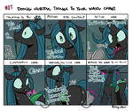 Size: 2963x2489 | Tagged: safe, artist:icey, queen chrysalis, oc, oc:anon, changeling, changeling queen, g4, bugbutt, butt, changeling feeding, chrysalass, dialogue, doing loving things, female, growth, high res, hissing, mare, meme, not doing hurtful things to your waifu, plot, weight gain