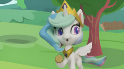 Size: 1920x1080 | Tagged: safe, edit, edited screencap, screencap, princess celestia, alicorn, pony, g4, g4.5, my little pony: stop motion short, confused, cute