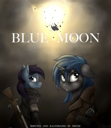 Size: 1024x1182 | Tagged: safe, artist:whitepone, oc, oc only, oc:homage, pony, unicorn, comic:blue moon, fallout equestria, duo, female, horn, mare