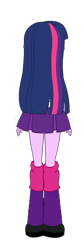 Size: 586x1748 | Tagged: safe, artist:qbert2kcat, twilight sparkle, equestria girls, g4, back of head, boots, clothes, female, rear view, shirt, shoes, simple background, skirt, solo, transparent background