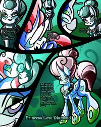 Size: 2400x3000 | Tagged: safe, artist:keytee-chan, cloudy quartz, cookie crumbles, pear butter, posey shy, princess cadance, twilight velvet, windy whistles, oc, oc:princess love diamond, oc:princess lovely breeze, alicorn, earth pony, pony, comic:great big fusion 4: mother of all, g4, anime, comic, ear piercing, earring, eyes closed, eyeshadow, frown, fusion, fusion:cookie crumbles, fusion:pear butter, fusion:posey shy, fusion:princess cadance, fusion:twilight velvet, fusion:windy whistles, glasses, grin, jewelry, joke, lidded eyes, makeup, piercing, pouting, pouty lips, smiling, startled, surprised, transformation