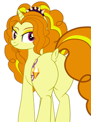 Size: 1900x2533 | Tagged: safe, artist:gmaplay, adagio dazzle, pony, unicorn, equestria girls, g4, adagio dat-azzle, butt, dock, horn, looking back, plot, simple background, solo, tail, transparent background