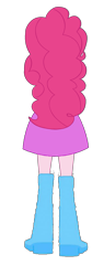 Size: 597x1767 | Tagged: safe, artist:qbert2kcat, pinkie pie, human, equestria girls, g4, back of head, boots, clothes, high heel boots, jacket, rear view, shirt, shoes, simple background, skirt, solo, transparent background, vest