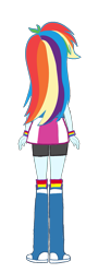 Size: 547x1739 | Tagged: safe, artist:qbert2kcat, rainbow dash, human, equestria girls, g4, boots, clothes, high heel boots, jacket, rear view, shirt, shoes, simple background, skirt, socks, solo, transparent background, vest