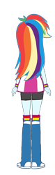 Size: 547x1739 | Tagged: safe, artist:qbert2kcat, rainbow dash, human, equestria girls, g4, back of head, boots, clothes, jacket, rear view, shirt, shoes, simple background, skirt, socks, solo, transparent background, vest