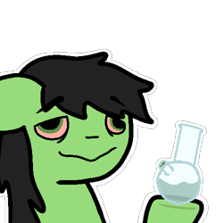 Size: 500x500 | Tagged: safe, artist:illuminartist, oc, oc only, oc:filly anon, earth pony, pony, bong, drugs, female, filly, high, hoof hold, marijuana, reaction image, simple background, solo, stoned, transparent background