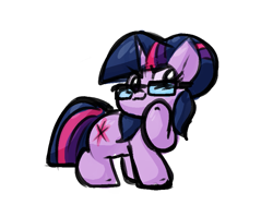 Size: 929x740 | Tagged: safe, artist:zutcha, sci-twi, twilight sparkle, pony, unicorn, g4, cute, glasses, hoof on chin, horn, looking at you, simple background, smiling, smiling at you, solo, twiabetes, unicorn sci-twi, white background