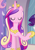 Size: 373x537 | Tagged: safe, screencap, princess cadance, rarity, alicorn, pony, unicorn, g4, games ponies play, my little pony: friendship is magic, season 3, cropped, crown, cute, cutedance, duo, duo female, eyes closed, female, frown, hoof shoes, horn, jewelry, mare, offscreen character, peytral, raised hoof, regalia, smiling, solo focus