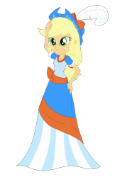 Size: 2500x3863 | Tagged: safe, artist:cartoonmasterv3, artist:nie-martw-sie-o-mnie, applejack, human, equestria girls, g4, clothes, coronation, coronation dress, dress, long dress, long skirt, simple background, skirt, solo, transparent background