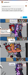 Size: 982x2571 | Tagged: safe, artist:ask-luciavampire, oc, earth pony, pegasus, pony, unicorn, 3d glasses, ask, horn, tumblr