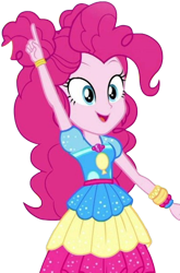 Size: 1660x2520 | Tagged: safe, edit, edited screencap, editor:mrtoonlover83, screencap, pinkie pie, human, equestria girls, equestria girls specials, g4, my little pony equestria girls: choose your own ending, wake up!, 2d, background removed, female, geode of sugar bombs, hair bun, idea, magical geodes, not a vector, open mouth, open smile, pointing, simple background, smiling, solo, transparent background, wrist cuffs