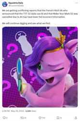 Size: 598x902 | Tagged: safe, screencap, equestria daily, g5, hoof done it?, my little pony: make your mark, my little pony: make your mark chapter 2, spoiler:g5, spoiler:my little pony: make your mark, spoiler:my little pony: make your mark chapter 2, spoiler:mymc02e07, meta, solo, twitter